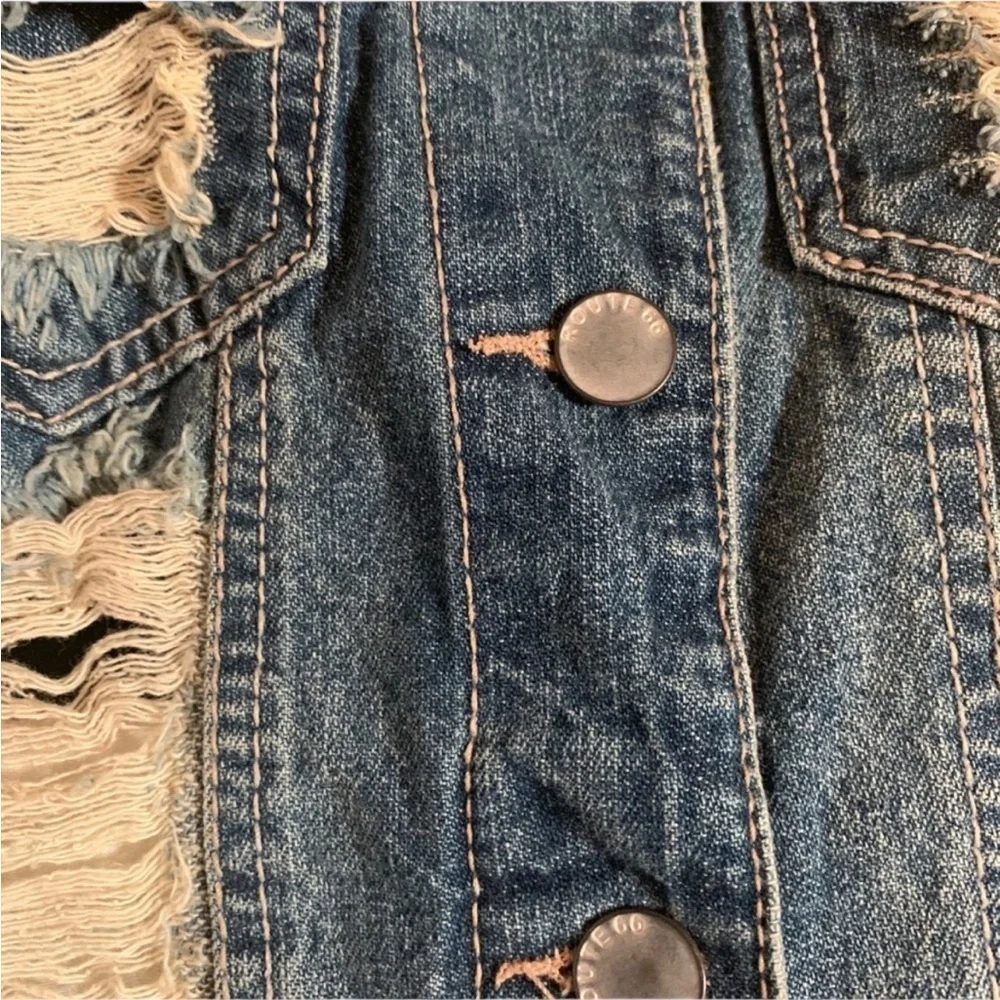 Route 66 Distressed Denim Vest - Picture 5 of 6